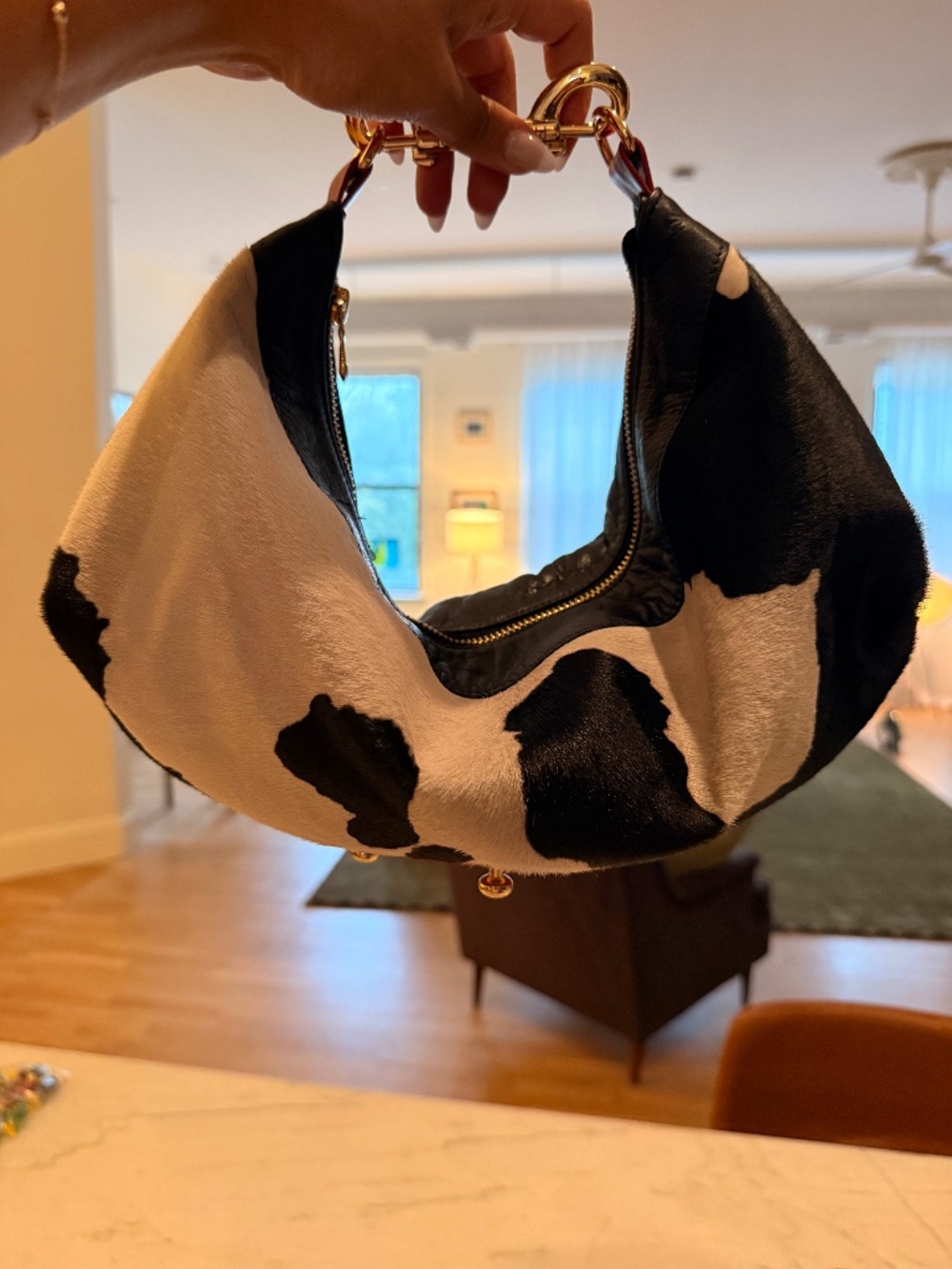 Pierre Laborde Purse / cow print genuine leather